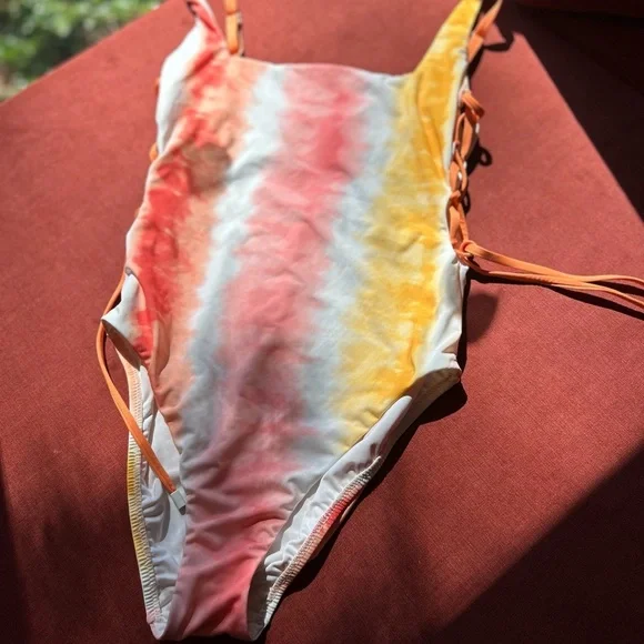 Sanctuary Womens Pink Desert Dreamer Square Neck Multicolor Swimsuit Size M - Picture 4 of 7